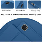 ZryXal Kalem Blmeli iPad Pro M4 Klf (11 in)-Navy Blue