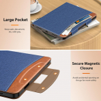 MoKo Deri Folyo iPad Pro M4 Klf (13 in)-Denim Blue Brown