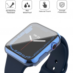Misxi Apple Watch 6/SE 44mm Bumper Su Geirmez Klf-Blue Transparent