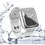 Misxi Apple Watch 6/SE 44mm Bumper Su Geirmez Klf-Silver Transparent