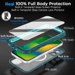 AlCase iPhone 16 Pro Max  Su Geirmez MagSafe Klf -Blue