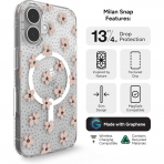 ZAGG Apple iPhone 16 Plus Milan Snap Klf -Pink Daisies