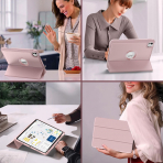 MoKo Apple iPad Pro M4 Smart Cover Klf (11 in)-Light Pink 