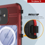 Punkcase iPhone 16 Su Geirmez Extreme 2.0 Klf-Red Black