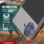 Punkcase iPhone 16 Plus Su Geirmez Klf-Silver