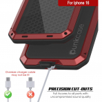 Punkcase iPhone 16 Plus Su Geirmez Klf-Red
