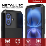 Punkcase iPhone 16 Plus Su Geirmez Klf-Black