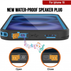 Punkcase iPhone 16 Plus Su Geirmez Kickstud 2.0 Klf-Blue