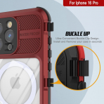 Punkcase iPhone 16 ProMax Su Geirmez Extreme 2.0 Klf-Red Black