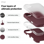 elago Apple iPhone 16 Plus Silikon Klf-Burgundy