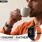 WestEagle Apple Watch 10 46mm Deri Kay-Orange 