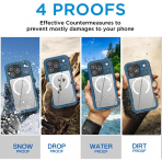 AlCase iPhone 17 Pro Max Su Geirmez MagSafe Klf -Blue