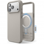 elago Apple iPhone 17 Pro Manyetik Deri Klf-Light Grey