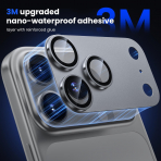 WSKEN Apple iPhone 17 Pro Kamera Koruyucu-Grey Titanium