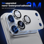 WSKEN Apple iPhone 17 Pro Kamera Koruyucu-Silver Titanium