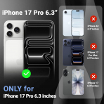 Temdan Apple iPhone 17 Pro Max effaf Klf -Black