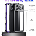 Temdan Apple iPhone 17 Pro Su Geirmez Klf -Purple Clear