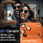 JETech Apple iPhone 17 Pro Max Kamera Koruyucu-Orange