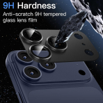 JETech Apple iPhone 17 Pro Max Kamera Koruyucu-Black