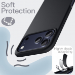 JETech Apple iPhone 17 Pro Max Silikon Klf -Black