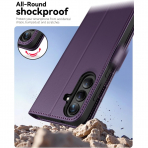 OCASE Samsung Galaxy S25 FE Deri Czdan Klf-Dark Purple