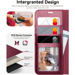 OCASE Samsung Galaxy S25 FE Deri Czdan Klf-Burgundy