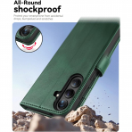 OCASE Samsung Galaxy S25 FE Deri Czdan Klf-Blackish Green