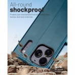 OCASE Apple iPhone 17 Pro Max C�zdan K�l�f-Peacock Blue