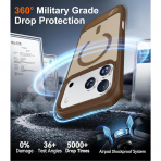 Temdan Apple iPhone 17 Pro Max Standl Klf-Desert Brown