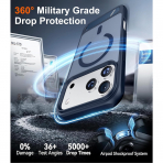 Temdan Apple iPhone 17 Pro Max Standl Klf-Blue