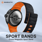 Bandletic Pixel Watch 5 Manyetik Silikon Kay�� (45mm)-Black/Orange