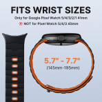 Bandletic Pixel Watch 5 Manyetik Silikon Kay�� (45mm)-Black/Orange
