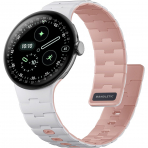 Bandletic Pixel Watch 5 Manyetik Silikon Kay�� (45mm)-White/Pink