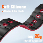 Bandletic Apple Watch Manyetik Silikon Kay�� 42mm-Black/Crimson