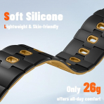 Bandletic Apple Watch Manyetik Silikon Kay�� 42mm-Black/Ochre