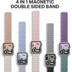 Bandletic �ift Tarafl� Manyetik Silikon Kay�� 42mm-Light Grey/Blue