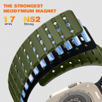 Bandletic Apple Watch 11 Manyetik Silikon Kay�� 42mm-Green/Black
