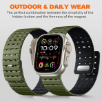 Bandletic Apple Watch 11 Manyetik Silikon Kay�� 42mm-Green/Black