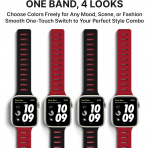 Bandletic �ift Tarafl� Manyetik Silikon Kay�� 42mm-Black/Red