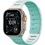 Bandletic �ift Tarafl� Manyetik Silikon Kay�� 42mm-White/Aqua Blue