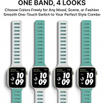 Bandletic �ift Tarafl� Manyetik Silikon Kay�� 42mm-White/Aqua Blue