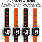 Bandletic �ift Tarafl� Manyetik Silikon Kay�� 42mm-Black/Orange