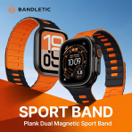 Bandletic �ift Tarafl� Manyetik Silikon Kay�� 42mm-Black/Orange