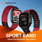 Bandletic �ift Tarafl� Manyetik Silikon Kay�� 42mm-Black/Red
