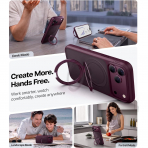 TORRAS iPhone 18 Pro Max Standl� Manyetik K�l�f-Purple