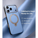 TORRAS Q3 VegSkin iPhone 18 Pro Standl� Deri K�l�f-Glacier Blue