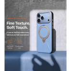 TORRAS Q3 VegSkin iPhone 18 Pro Standl� Deri K�l�f-Glacier Blue