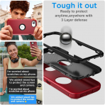 AICase Apple iPhone 16e MagSafe Uyumlu Klf -Red Black