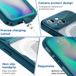 AICase iPhone 14 Plus MagSafe Uyumlu Su Geirmez Klf (MIL-STD-810G)-Blue