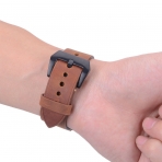 AMMZO Apple Watch Deri Kay (42mm)-Dark Brown Leather Watchband